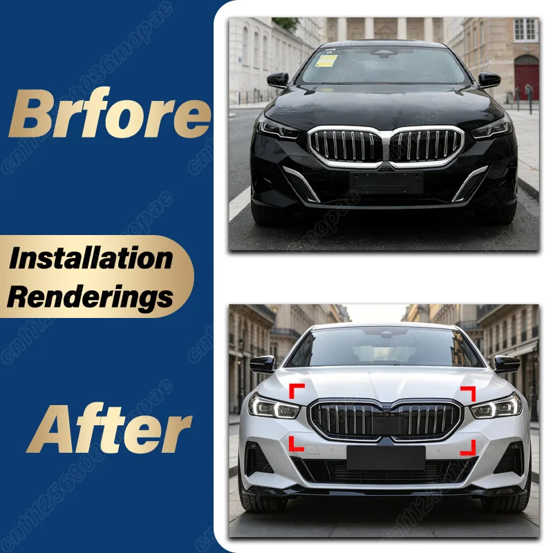 For BMW 5 Series G60 2024 2025 2026 Car Front Bumper Air Intake Grille M5 Style Luminous Grille Body Modification Kit