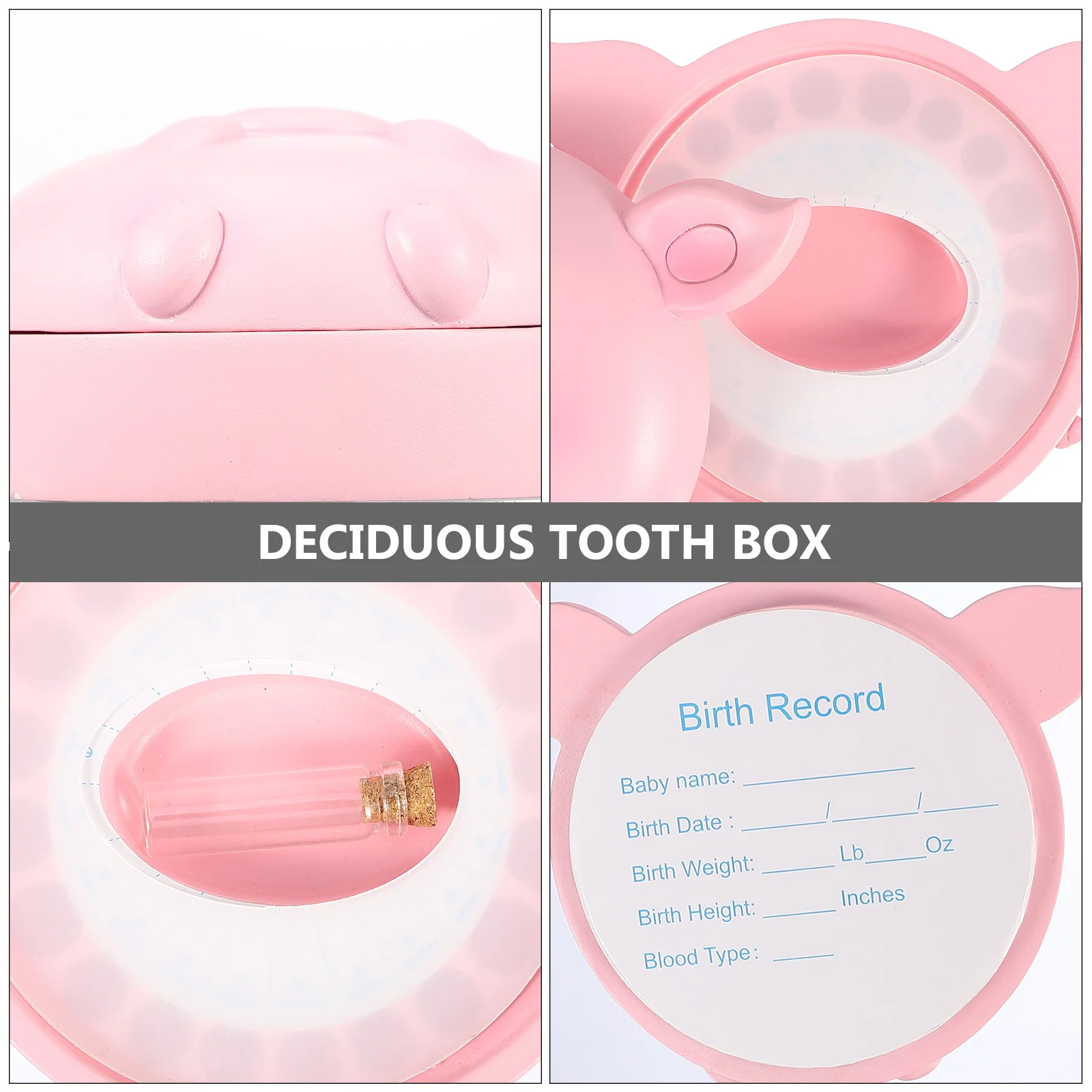 

1Set Baby Tooth Box Durable Eco-Friendly Cartoon Design Infant Tooth Storage Case Lightweight Teeth Keepsake Organizer