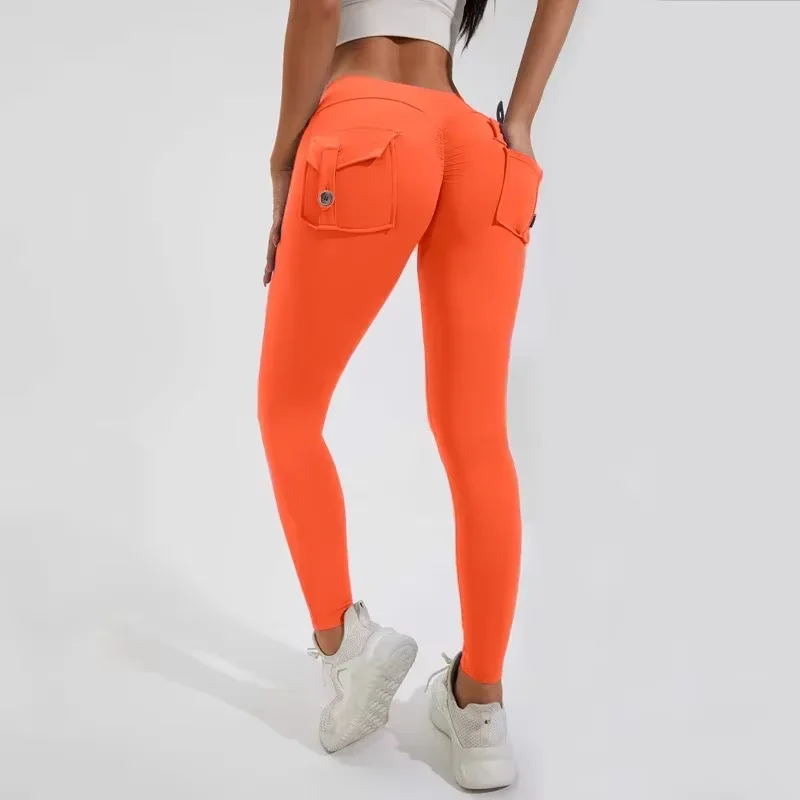 

Women High Waist Seamless Yoga Leggings with Pockets Naked Feeling Tight Sports Running Training Dance Hip Women's Pants