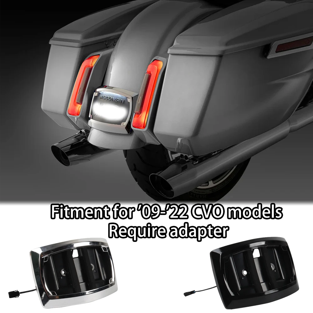

New Harley Davidson CVO Electra Glide Road Glide Road King 2009-2022 LED License Plate Light Relocation Kit Curved Frame