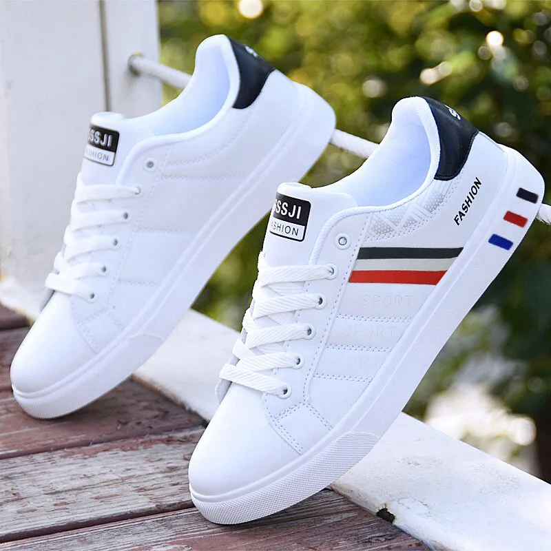 

2026Men Sneakers Casual Shoes Men Flats Zapatillas Hombre Lightweight Pu Leather Breathable Shoe Mens White Sports Tenis Shoes