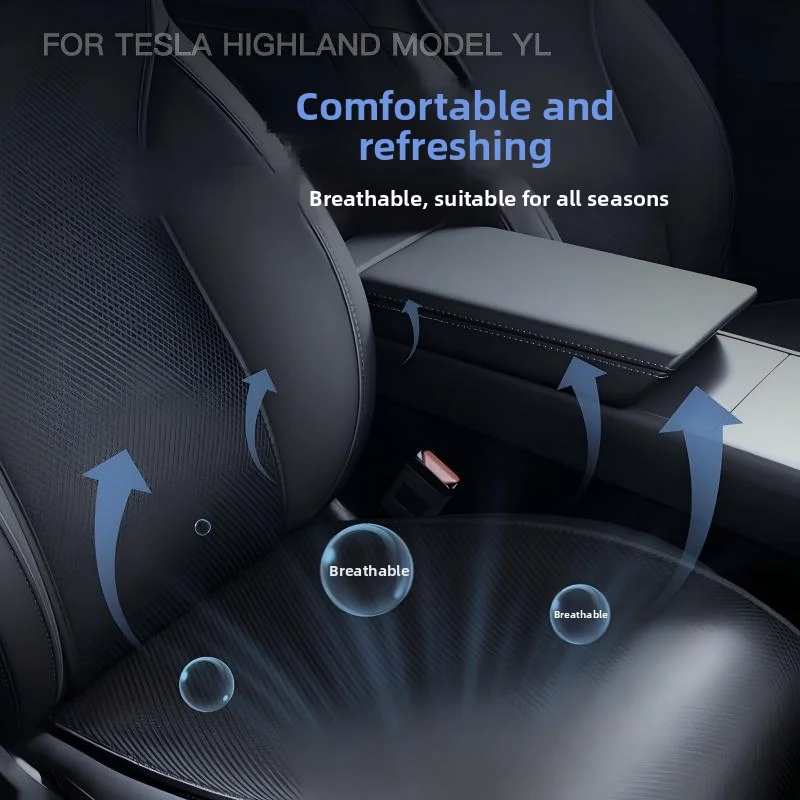 For Tesla Model YL Split Sitting Ice Silk Seat Cushion Ventilation Comfortable Back row Set Car Accessories Interior