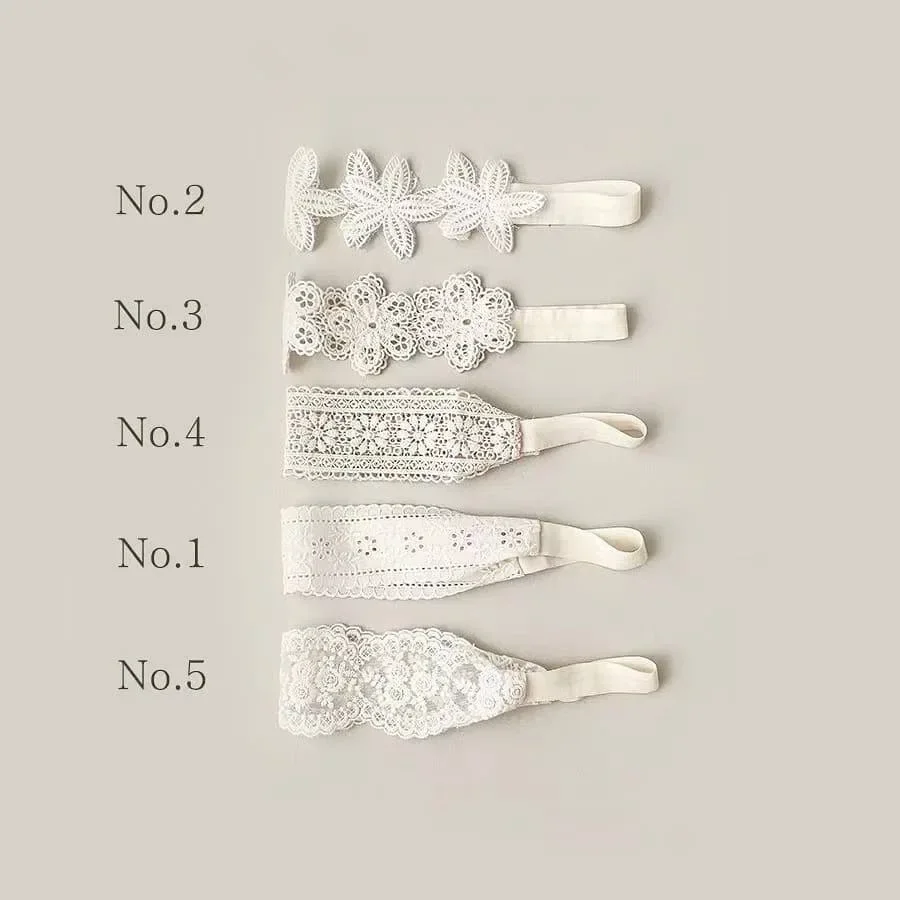 

Lace Flower Crown Headband, Girl's Headband, Cute Baby Elastic Headband, White Solid Color Cute Accessory, Sweet