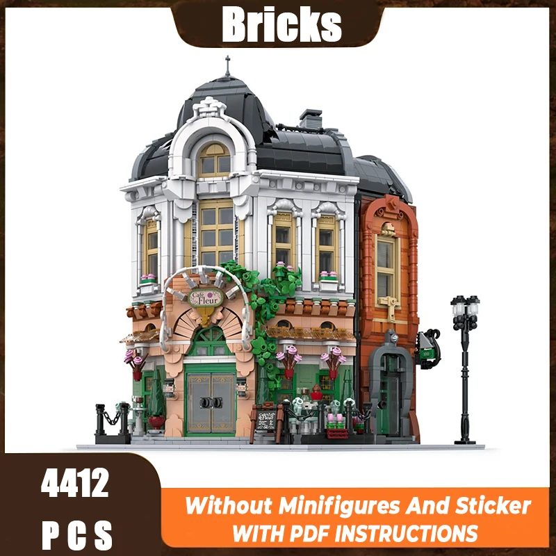 

Exquisite New Product MOC Building Blocks Street View Architectural Model Furong Cafe Technology Modular Children's Toy DIY Set