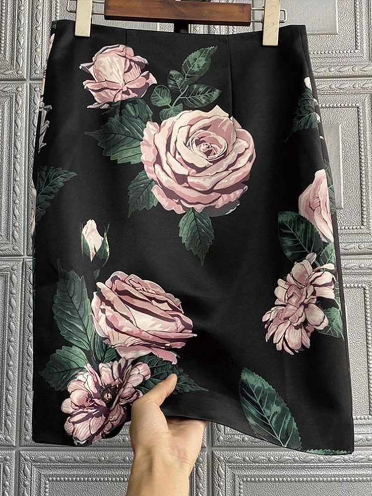 Palace printed women's pencil half body  hip wrap  harajuku  Regulai Fit korean style y2k   pleated skirt
