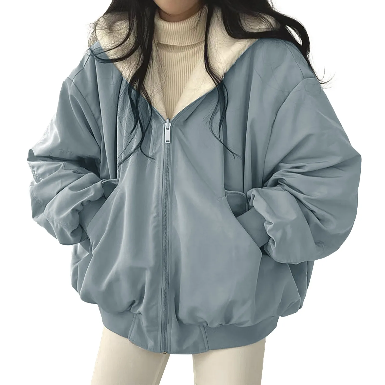 Winter Down Outerwear Jackets Thicken Warm Hoodie Winter Zipper Women Solid Down Coat Zipper Short Cotton Coat