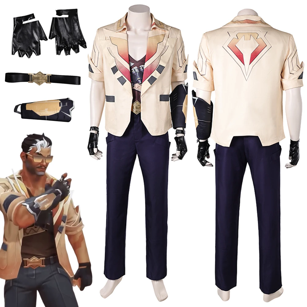 

TEJO Cosplay Fantasy Clothing Gloves Game Valorant Costume Disguise Adult Men Roleplay Fantasia Party Outfits