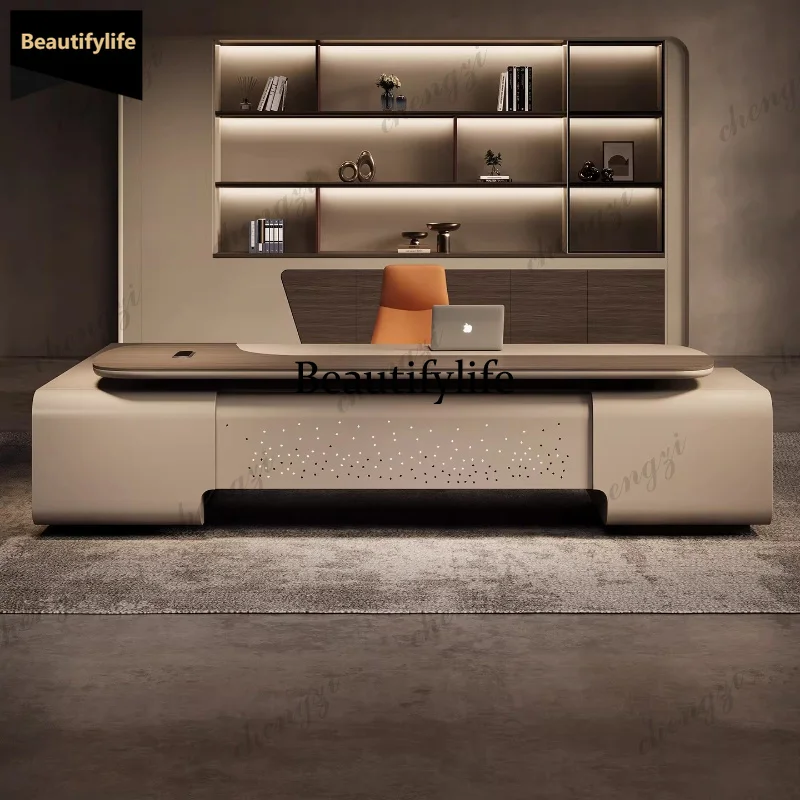 D80 Multi functional creativity boss Computer desk High end elegant luxury design office table escritorios de computadora furnit