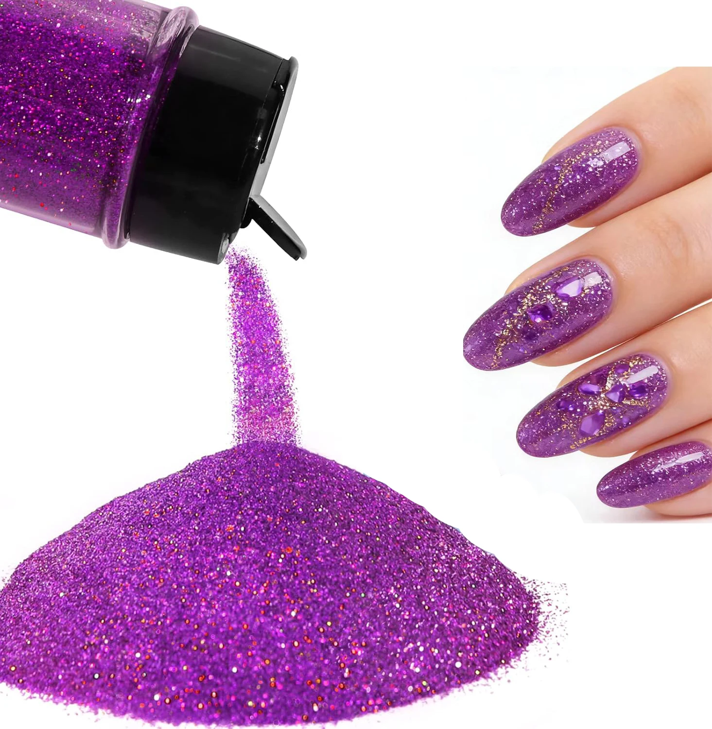 Holografischer Extra Feiner Glitzer - Türkisfarbener Glitzer 50 g/1,76 oz, 0,2MM Epoxid-Glitzer für Harz, Kunst, Handwerk, Nägel, Kerzenherstellung – Detail 23