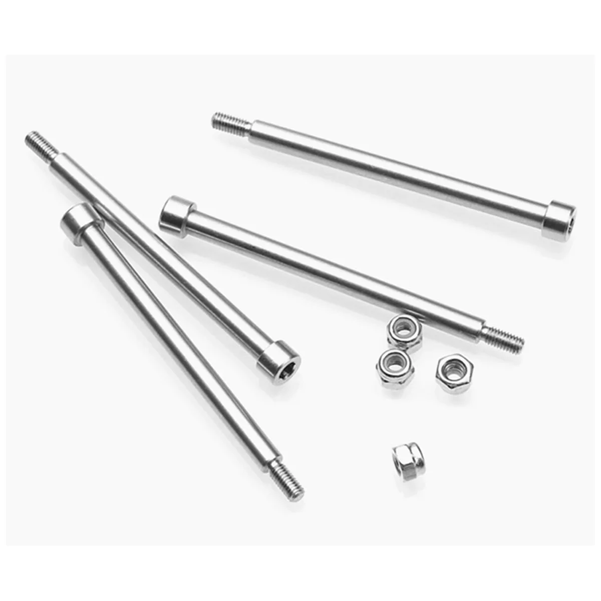 

ABGL 4Pcs Steel 4x56mm Threaded Hinge Pins A-Arm Pins 70510 & M3 Nut for 1/5 XMAXX RC Car Upgrades Part