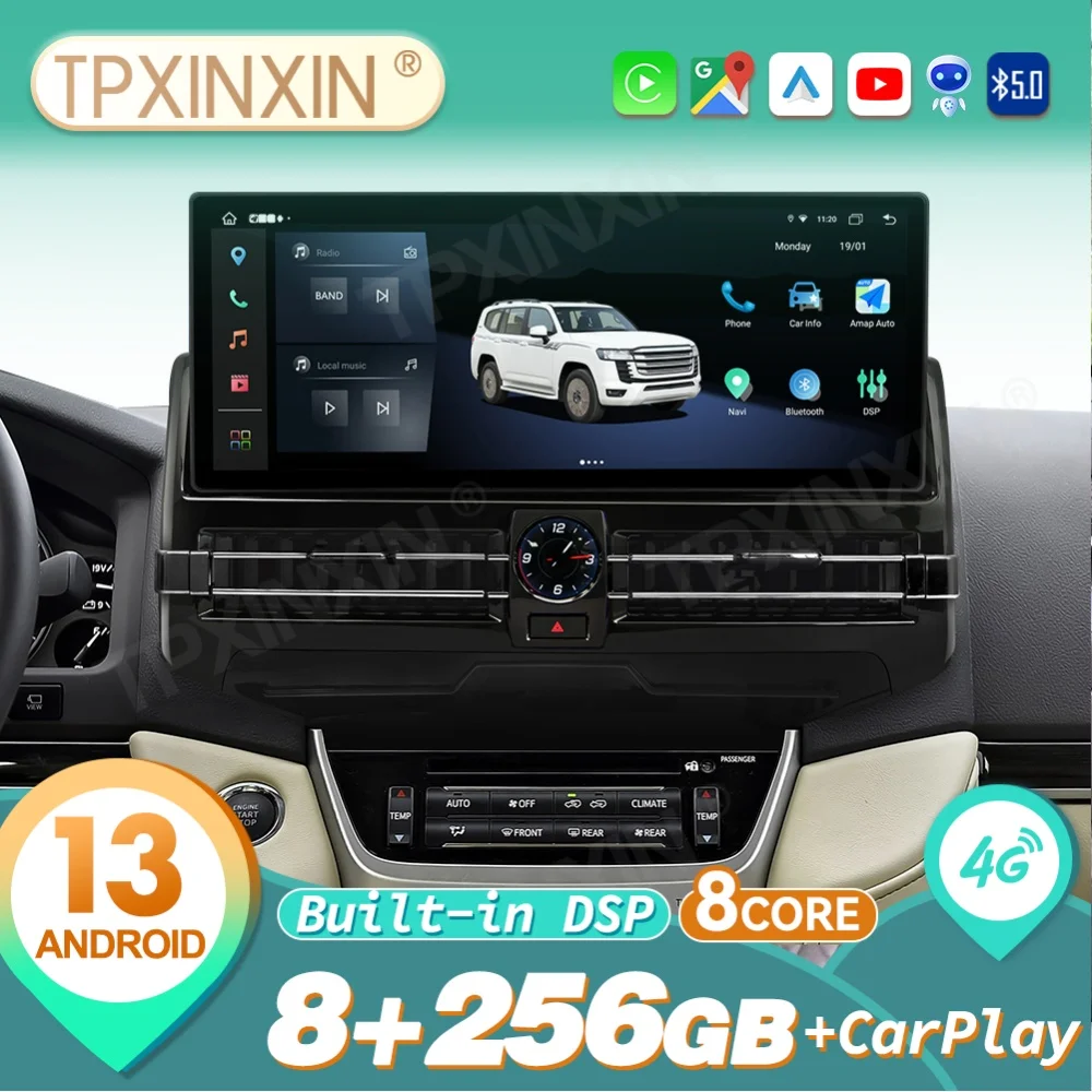 

15.6" For Toyota Land Cruiser 2007~2020 Android Carplay Car Radio Automotive Multimedia Stereo Player GPS Navigation Head Unit