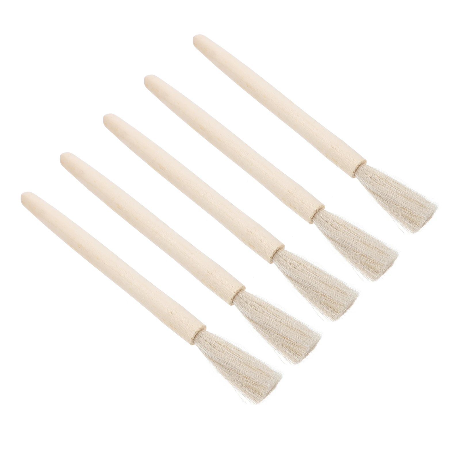 

5pcs Balance Brushes Laboratory Clean Fine Bristles Reusable Smooth Handle Science Brushes Keyboard Cleaner Tube Grinder Wooden