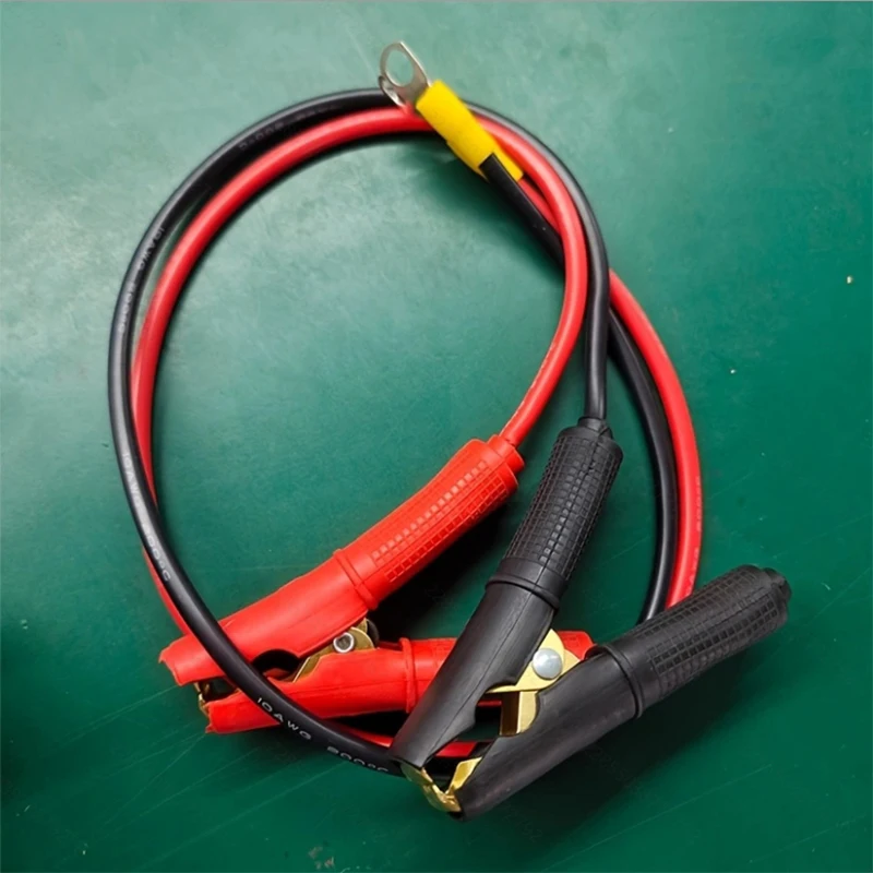 AGASHE 2pcs Auto Battery Cables (1 Positive + 1 Negative) - 10AWG Copper Wire, Strong Clamps. Emergency Jump Start Kit, Power Cl