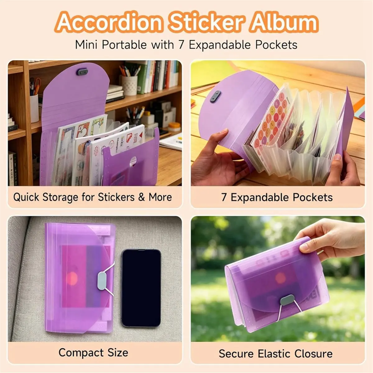 Sticker Organizer Binder High‑Capacity A5 Reusable Sticker Book Collecting Binder Storage Pages,Release Paper,Zipper