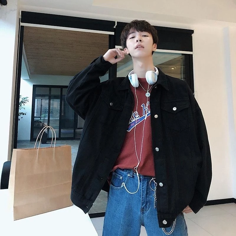 

Джинсовые куртки с карманами и лацканами Мужские дизайнерские свободные размеры L Быстрая доставка по самой низкой цене Ношенное роскошное ковбойское пальто Y2k для мужчин