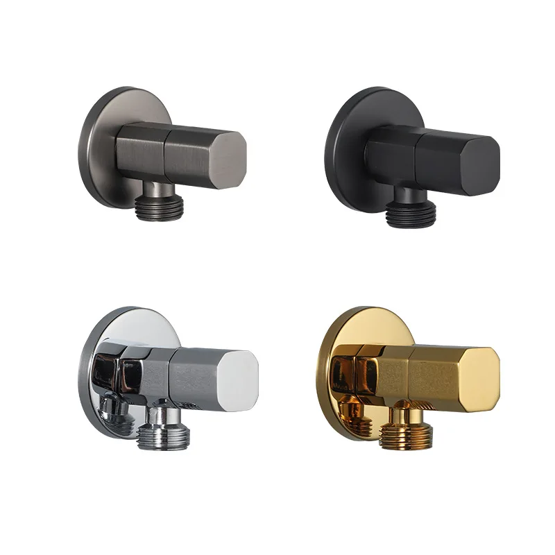 Toilet Hardware Accessories Shut Off Filling Water Valve Male 1/2 brushed gun metal, brushed gold