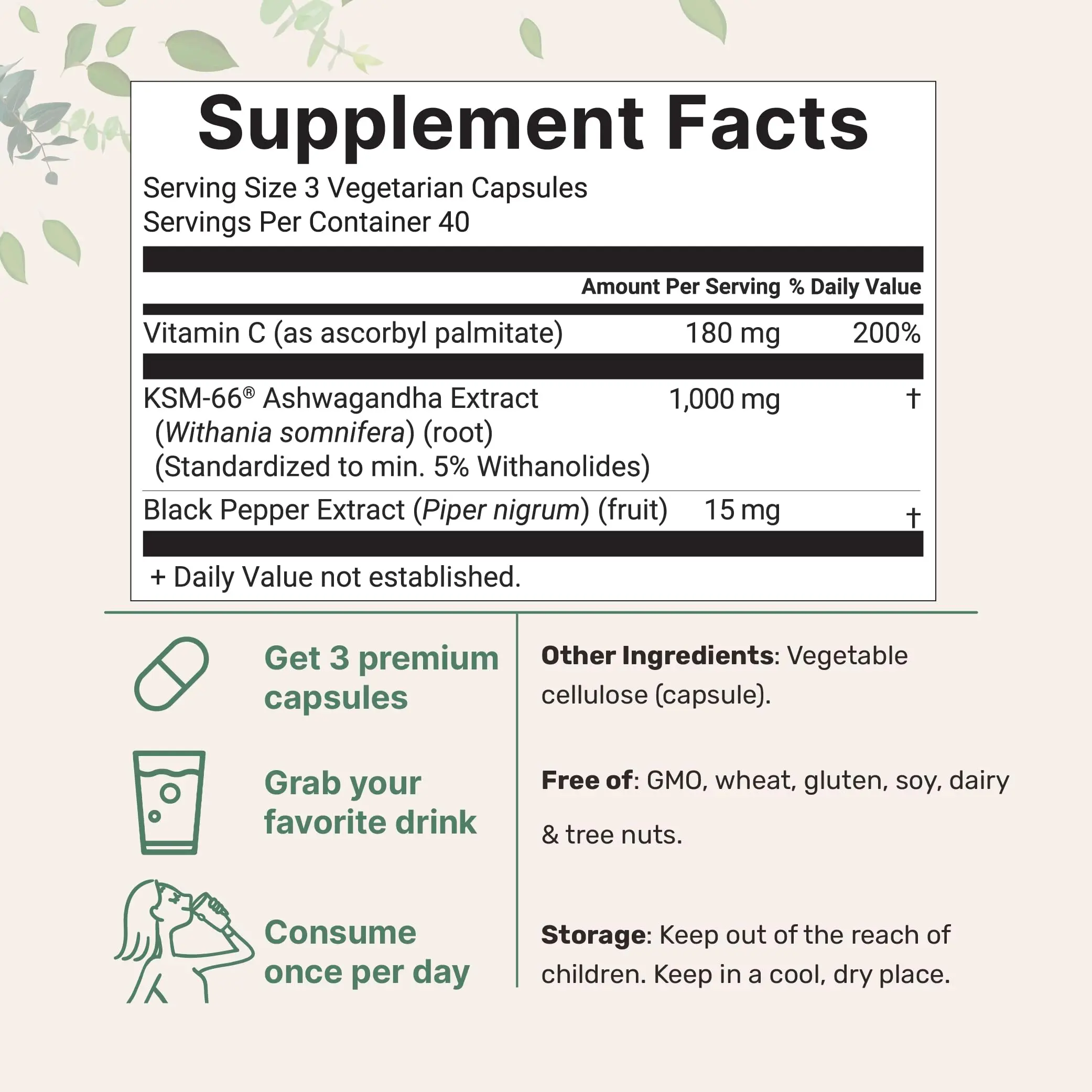 KSM-66 Ashwagandha Supplement - For Men and Women, Relaxation, Energy, and Anxiety Relief