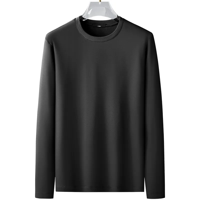Light Luxurious Mulberry Silk T-shirts Elastic High End Long Sleeve Quality T Shirts Antistatic