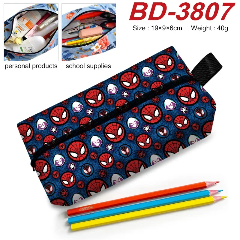 New Marvel Full Color Printing Pencil Bag portafoglio Square Cartoon Anime portapenne astuccio portapenne scatola di cancelleria astuccio piccolo