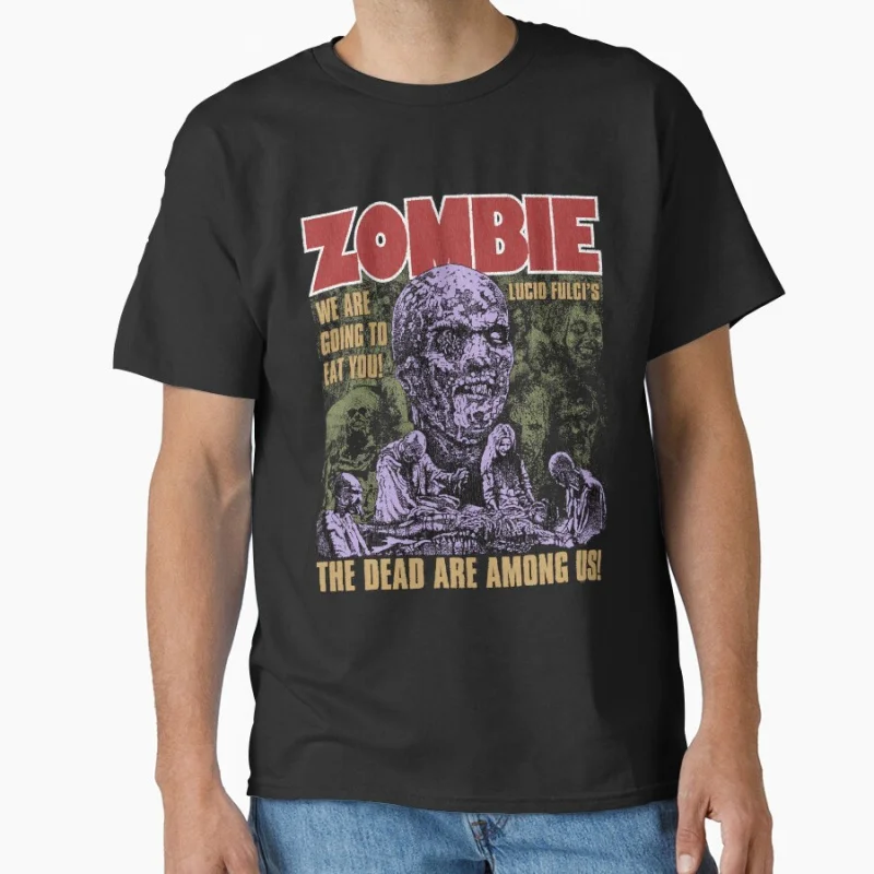Grey lucio fulci film Zombie Lucio Fulci city of the living dead T Shirt large size Adult tops S-6XL Scary halloween clothing