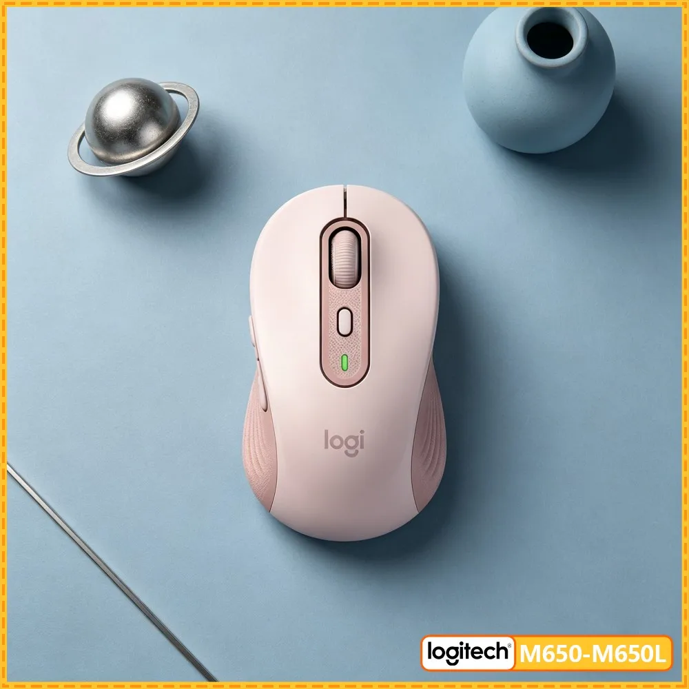 Logitech M650 Signature Wireless Mouse - Silenttouch Tech, Ergonomic Contour, Multi-Platform Compatibility, 20-Month Battery