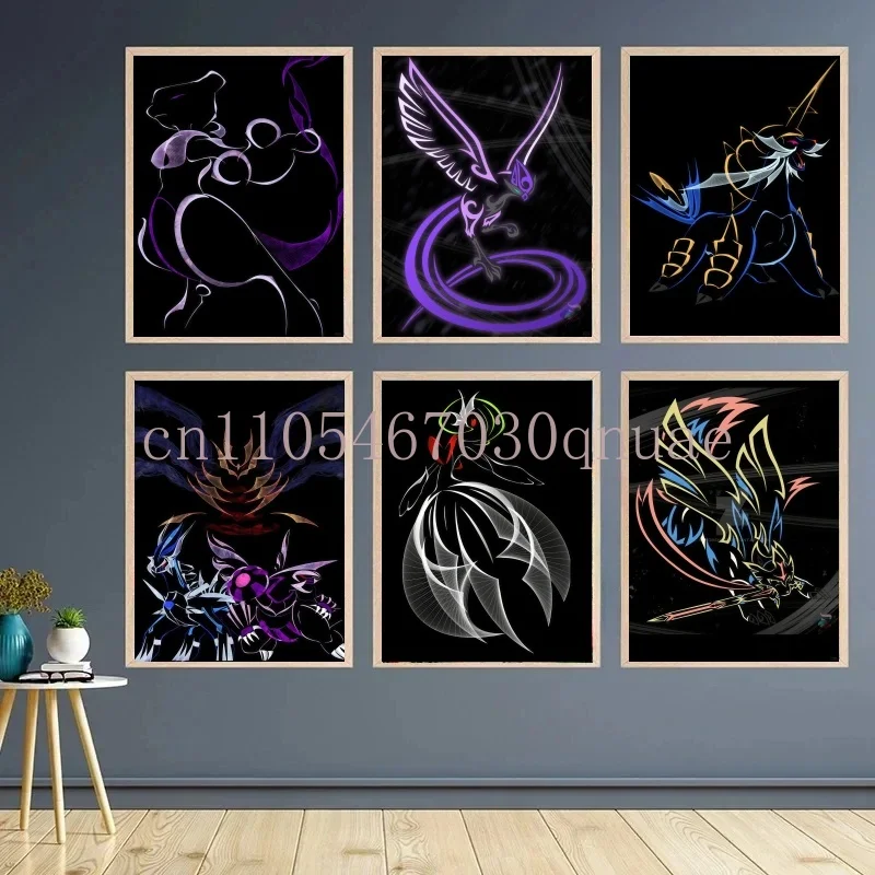 

Classic Anime Pokemon Mewtwo Charizard Poster HD Canvas Painting Home Modern Living Room Painting Wall Art Decoration Painting