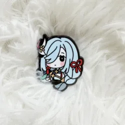 Shenhe Genshin Impact kirsite enamel pin (Has texture paint) Comes with original design back card