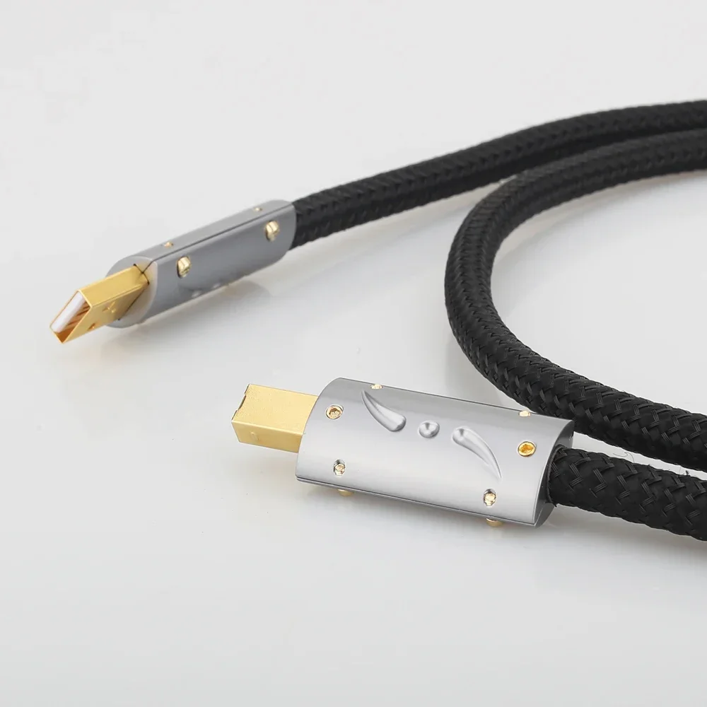 Viborg UC01 HI-End Silver Plated OFC USB Audio Cable Audiophile USB AB A-B DAC Gold plating DAC Decoder Printer Data cable