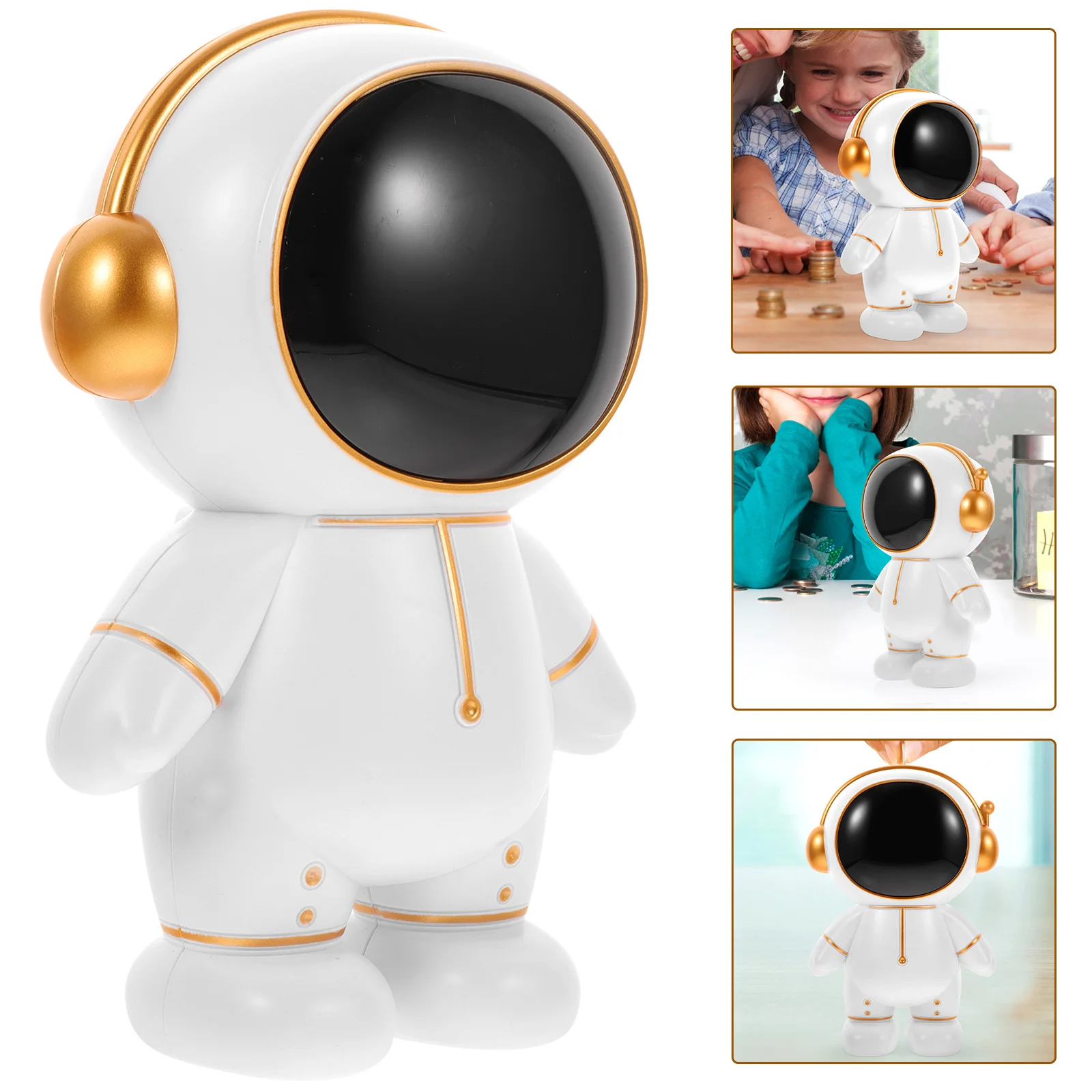 

Astronaut Piggy Bank Cartoon Saving Money Jar Boys Gift Desktop Ornament Coin for Kids Vinyl Children