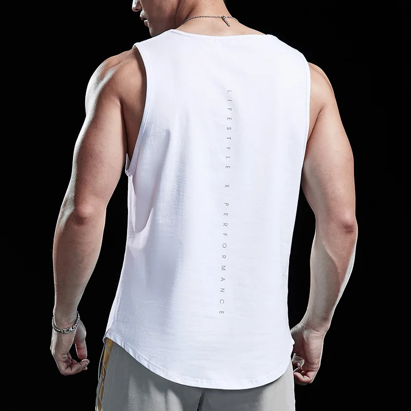 Fashion Sports Vest Fitness Casual Crewneck Breathable Undershirt Aexy Men Tank Tops Bodybuilding Training Clothing