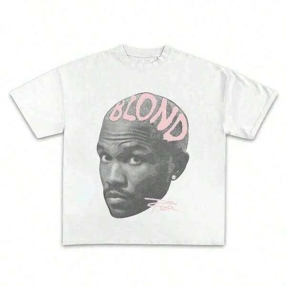 Graphic-Shirt Cotton Tees Size PlusFrankkk Blond Pink Shirt Rap Tee Gift For Fans Rap Music Y2K Cotton Oversized Streetwear ,Y2K,Oversized Shirt Men,S
