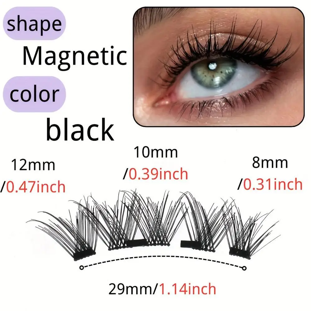 Pestañas magnéticas suaves, No necesita pegamento, pestañas 3D reutilizables de aspecto Natural, fácil de aplicar, Kit de pestañas magnéticas suaves para maquillaje de ojos