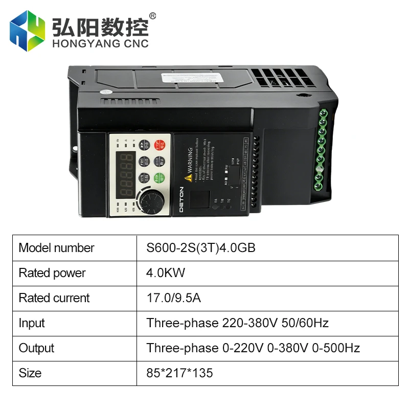 DETON frequency converter, frequency transformer 4.0KW, 0 - 1000Hz, single-phase to three-phase spindle motor frequency control