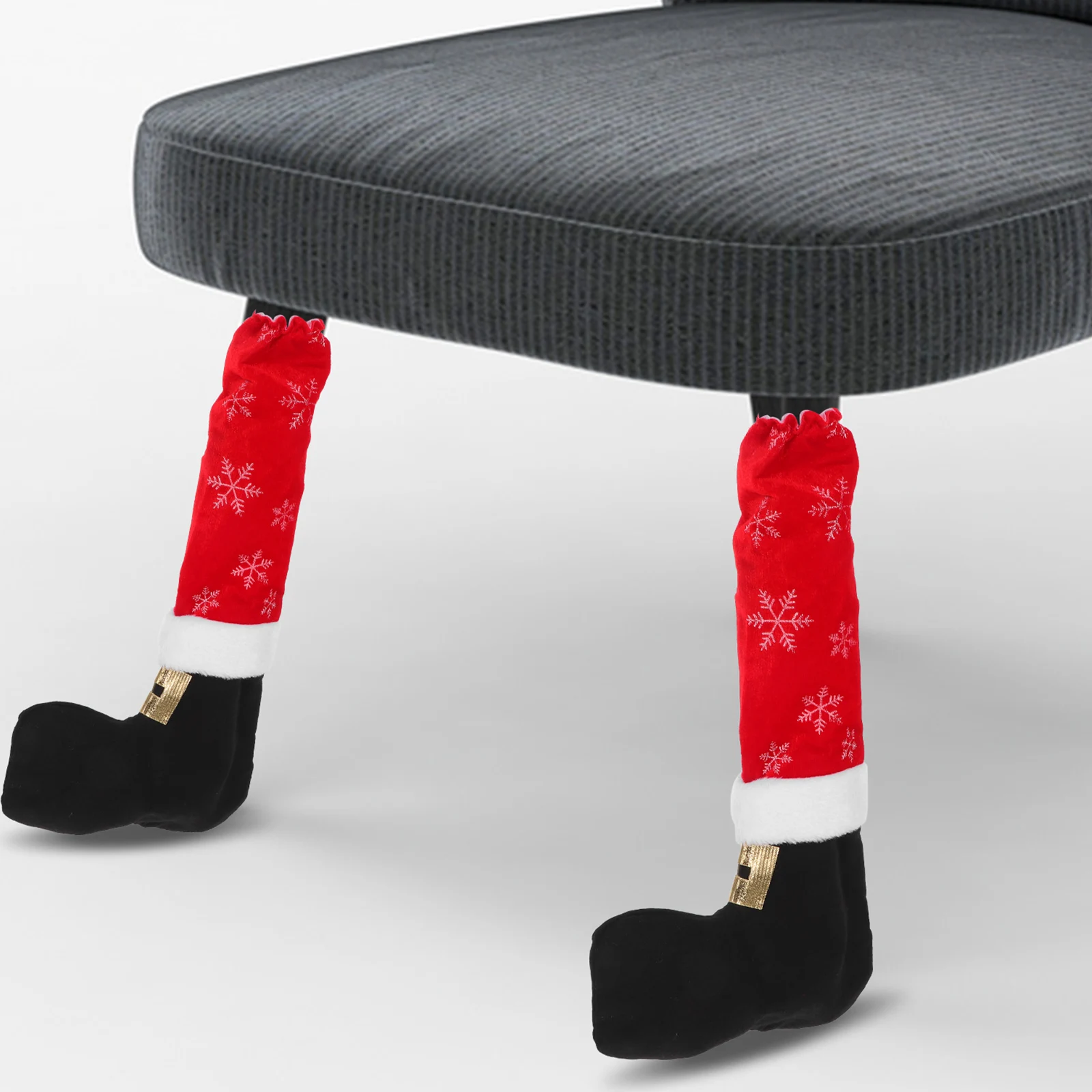 

2 PCS Christmas Chair Table Foot Cover Santa Claus Socks Household Leg Non Slip Non-woven Fabric Covers Decorative
