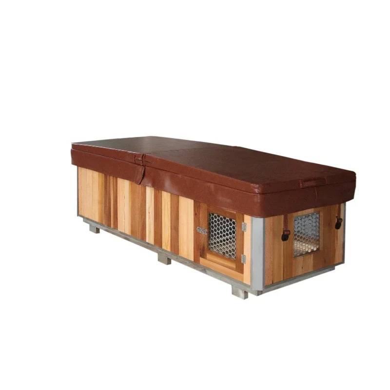 #304 Stainless steel cold plunge tub, wooden tub with cooler