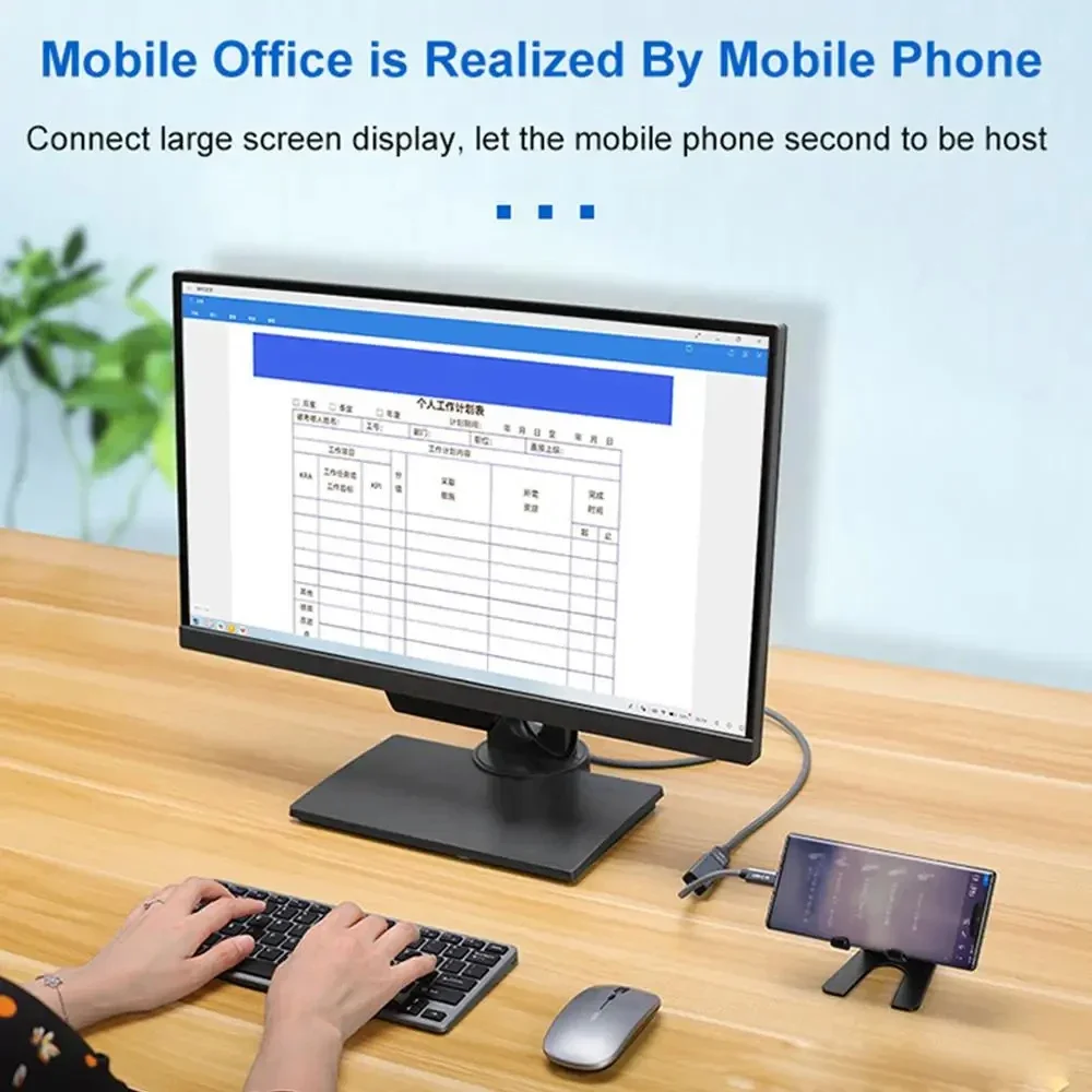 8K 4K 60Hz 30Hz USB C to HDMI Cable Type C Adapter HDTV Converter Cable for iPhone 15 TV Converter MacBook Air iPad Samsung