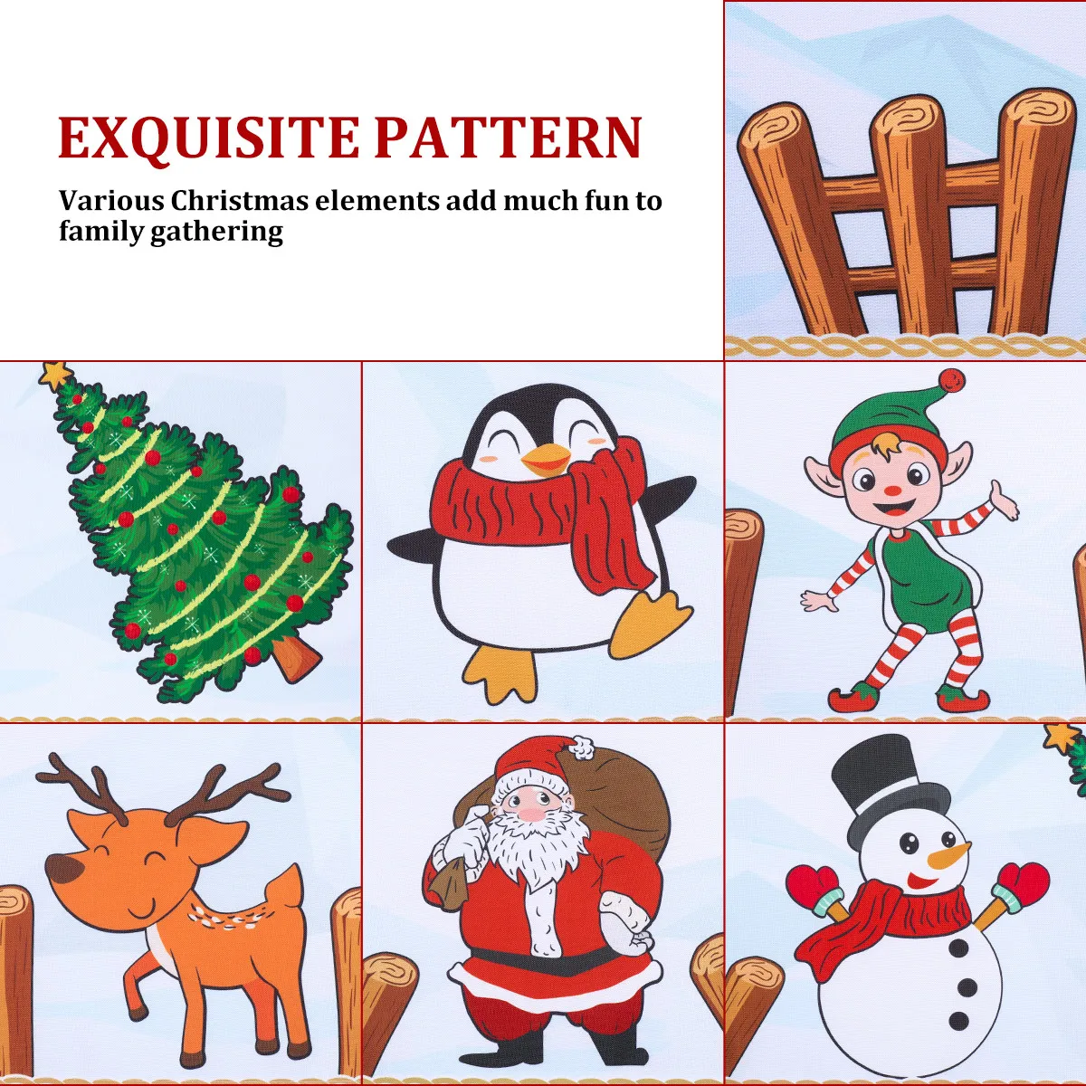 Christmas Tablecloth Rectangular Dining Cover Waterproof Decoration Rectangle Washable