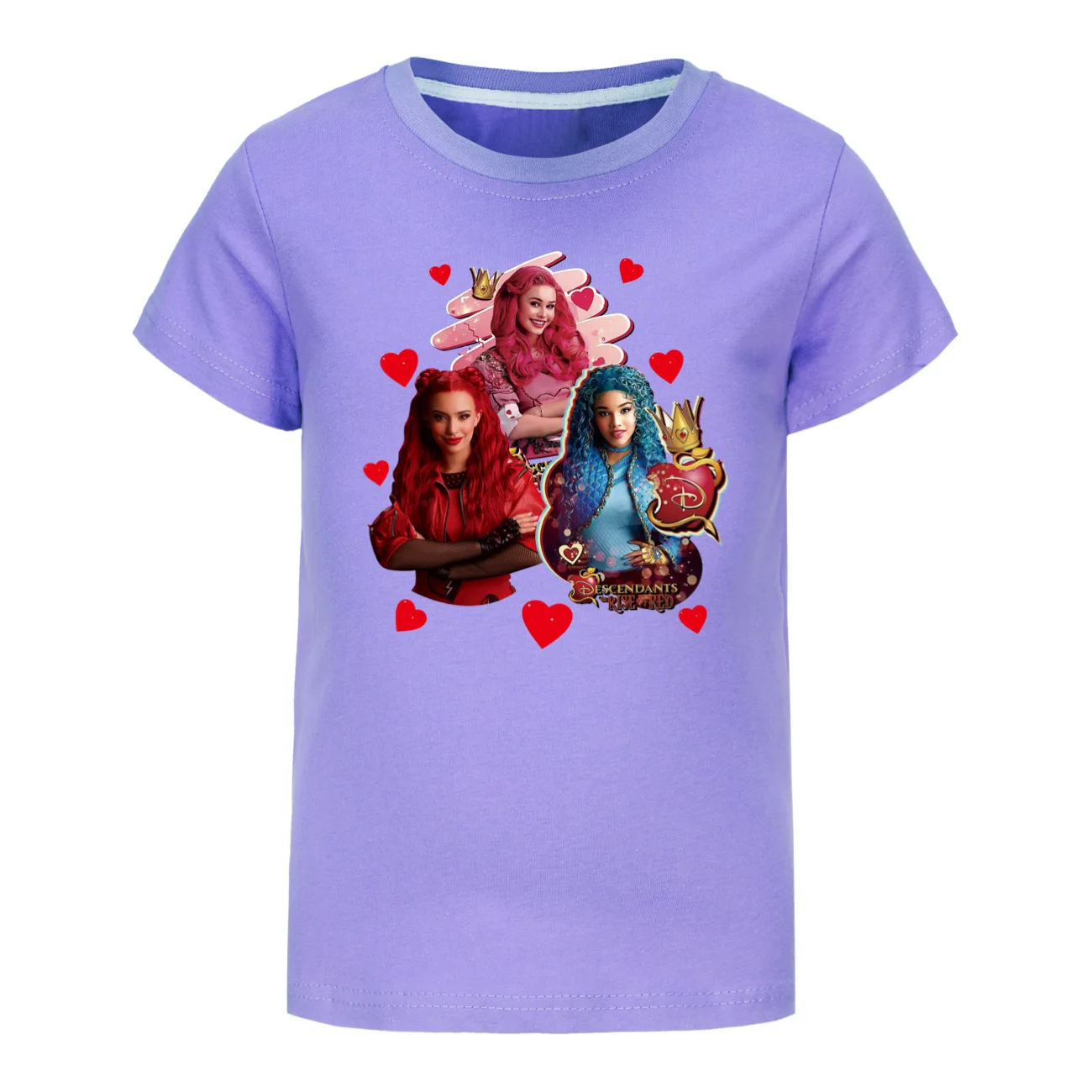 Descendants 4 T-shirts for Girls Summer Short Sleeve Clothes Kids Cartoon Tshirt The Rise of Red Costume Children Birthday Tops