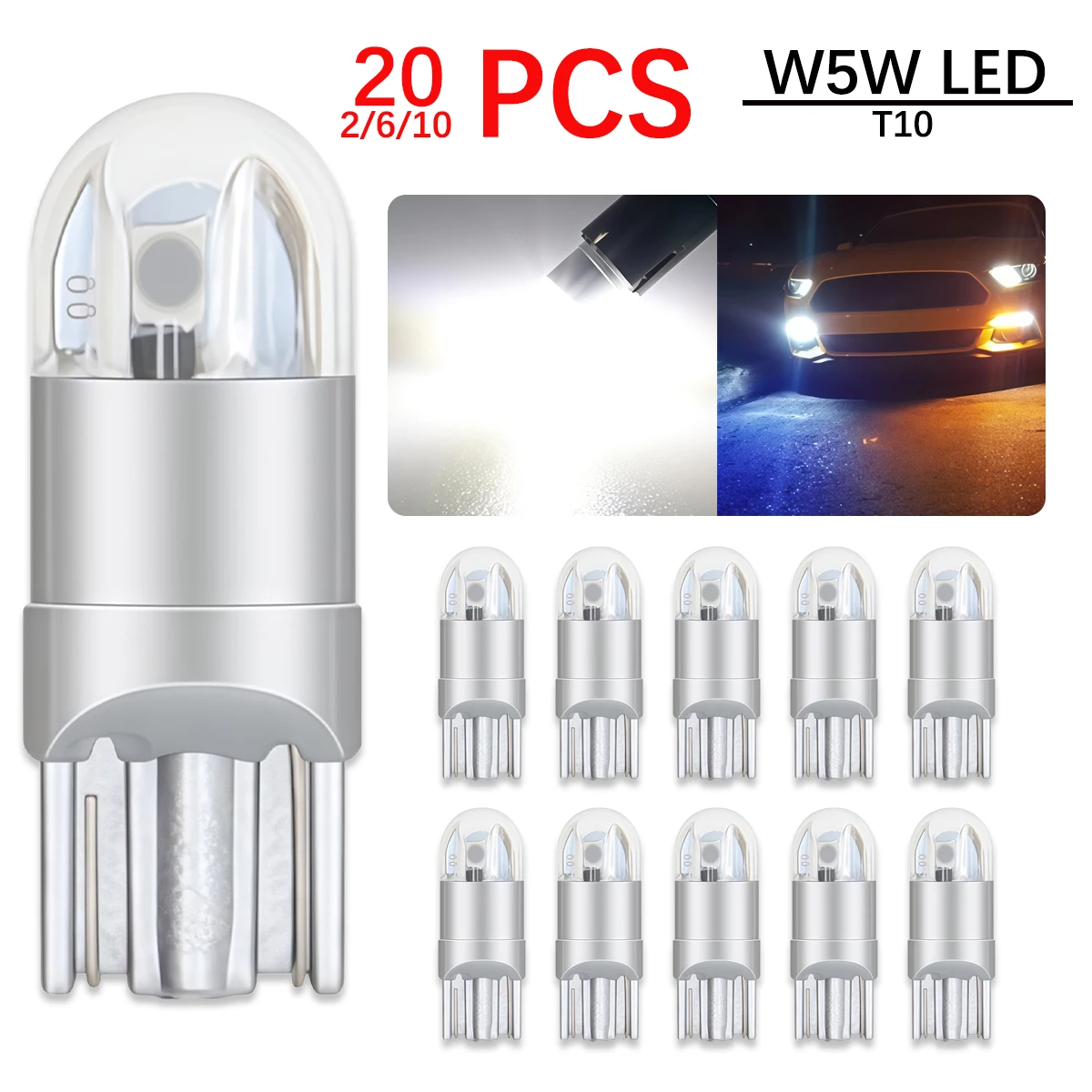 

10 шт. автомобильный фонарь W5W T10 LED 192 501, задняя боковая лампа 3030 SMD, габаритный фонарь WY5WCanbus, автостайлинг, клиновой парковочный купольный фонарь постоянного тока 12