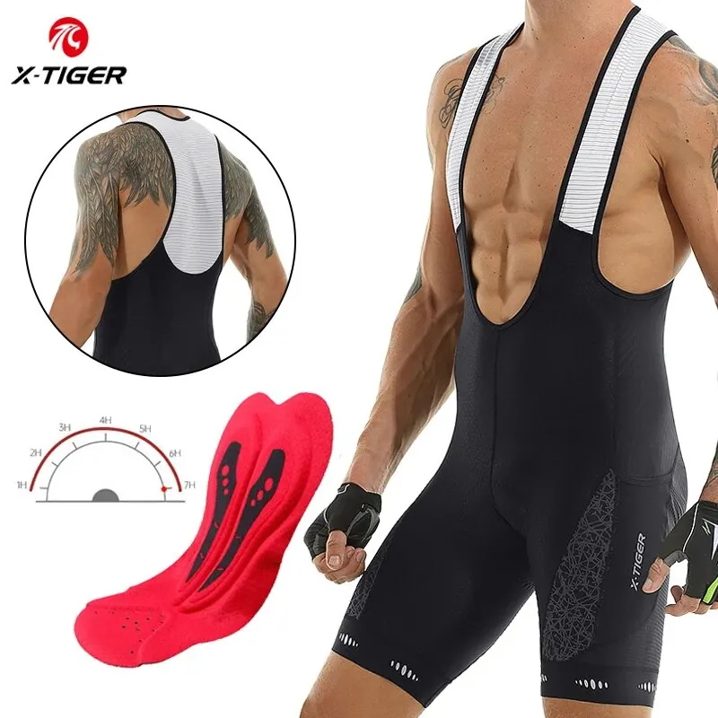 Cycling Bib Shorts 5D Gel Pad Mountain Bike Shorts Bretelle Pockets Outdoor Breathable UPF50+ Bike Tight Bicycle Shorts