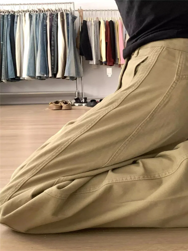 

High Waist Wide Leg Denim Jeans Women's Spring New Design Loose Slimming Dra Floor-Length Knife Pants Casual Sle