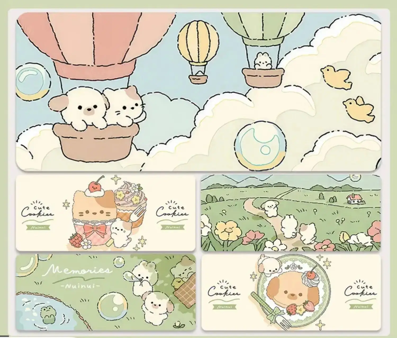 

Cute Pet Stacking Pu Leather Mousepad Office Desk Mat Mouse Pad Computer Speed Type Carpet Mat Player Laptop Keyboard Cartoon