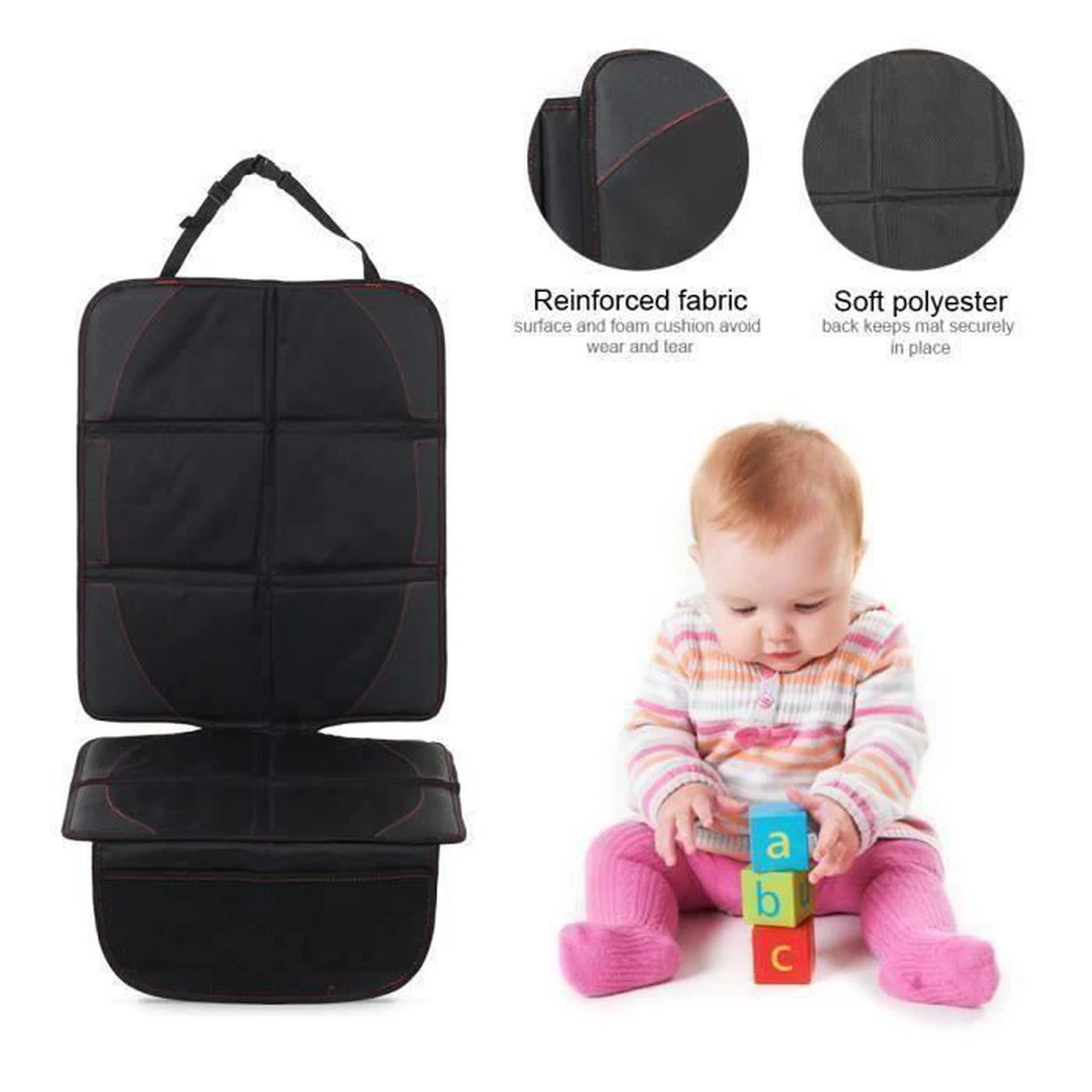 Oxford Cloth Leather Car Child Safety Seat Cushion Anti-slip Wear Pad Cover Safety Seat Protection Pad For Child Baby