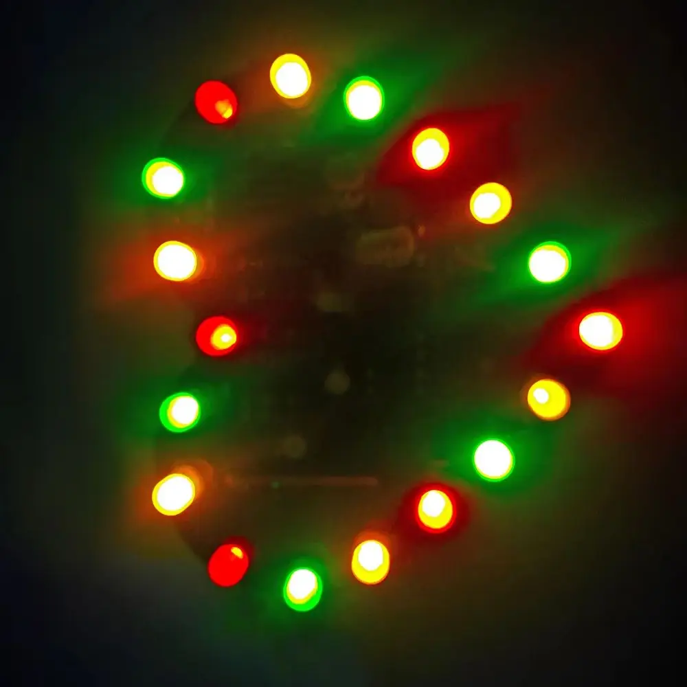 DIY Light-Controlled Music Heart-Shaped Color LED Electronic Kit 18 LED Cyclic Flashing PCB Soldering Practice Kit DC4.5-5V
