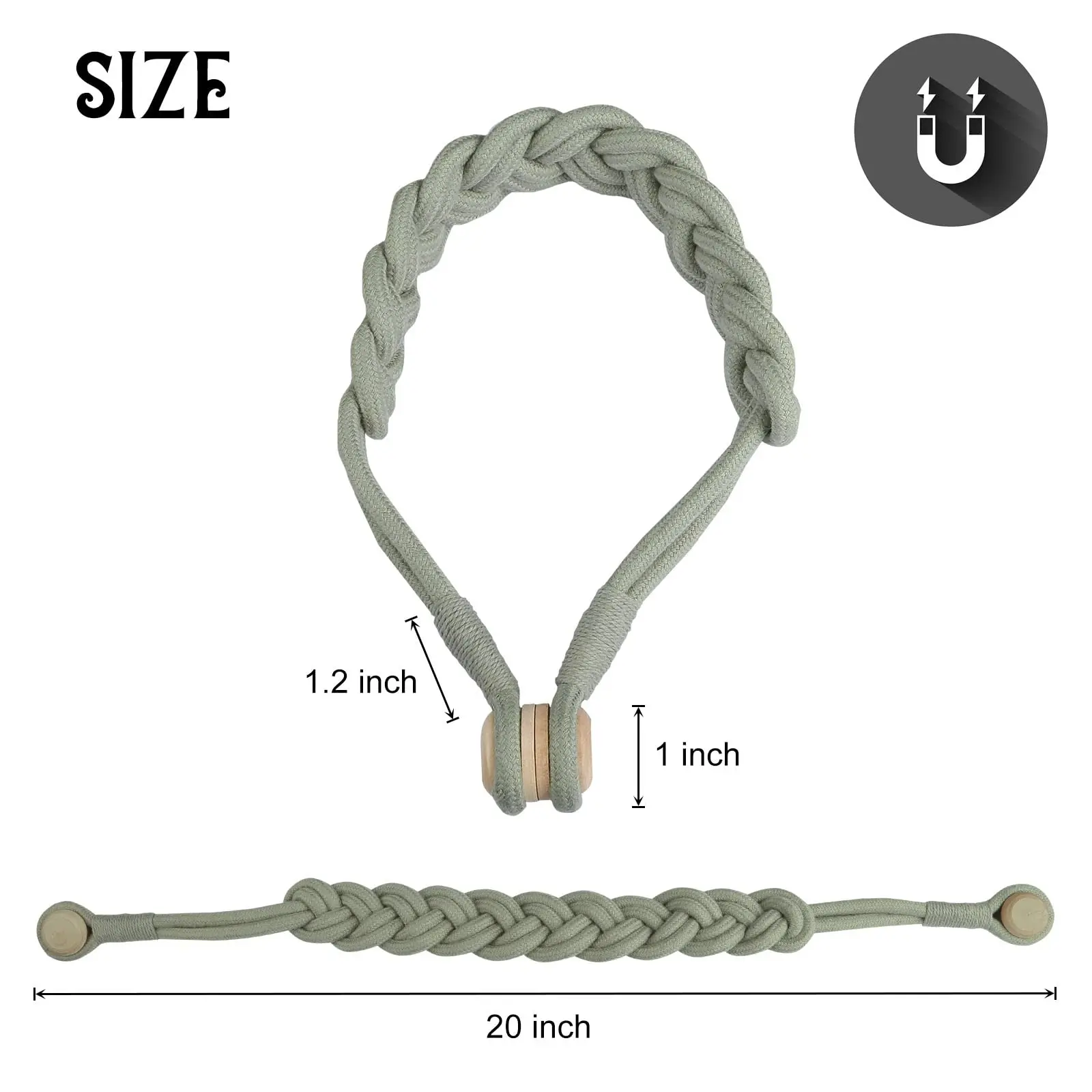 1Pc Handmade Magnetic Curtain Tieback Room Accessories Curtain Holder Clip Cotton Rope Strap Buckle Curtains Holdback Home Decor