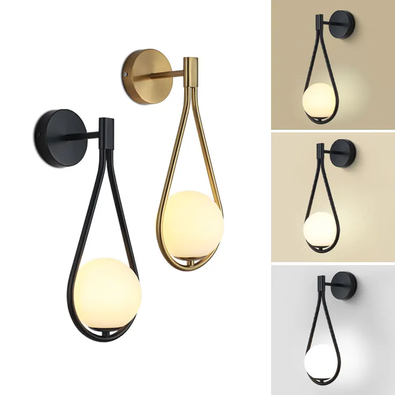 

Светодиодные настенные светильники из матового стекла, бра для ванной комнаты, прикроватные интерьерные светодиодные настенные светильники с G9 для фойе, прихожей AC85-265V