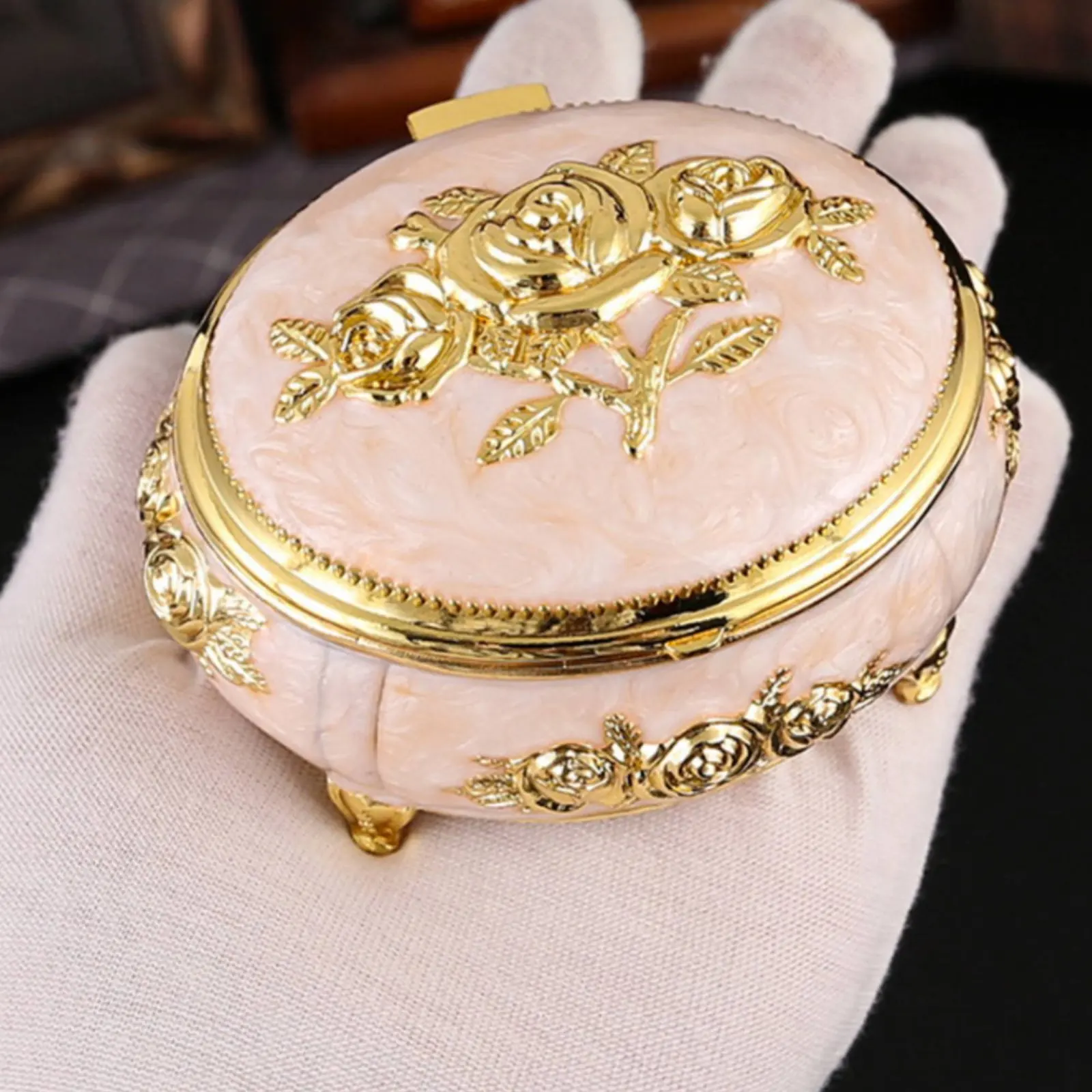 

Vintage Metal Jewelry Box Giftable Storage Decor for Vanity