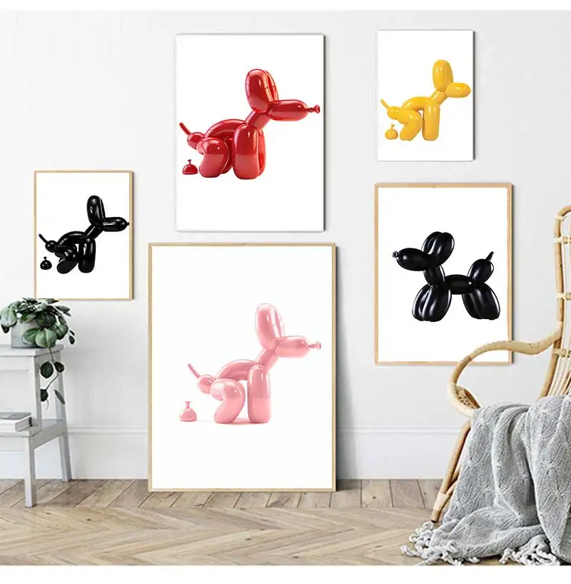 posters for wall Home Decoration Contemporary Art Picture Painting Balloon Dog Print Modern Poster Bathroom  Toilet Sign