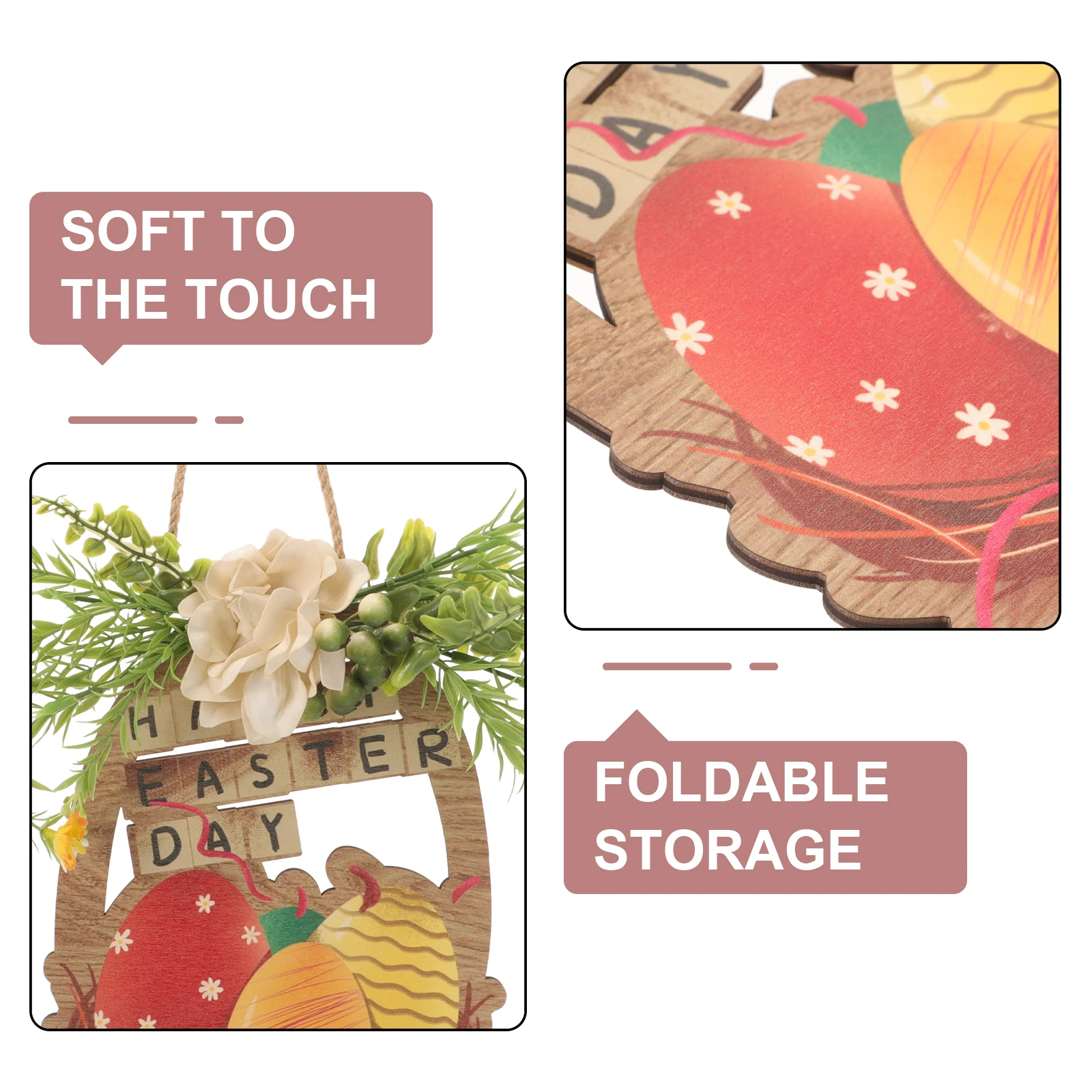 

Artificial Wreath Home Decor Easter Garland Rattan Door Hanging Decoration Scene Layout Pendant Festive Wall Art