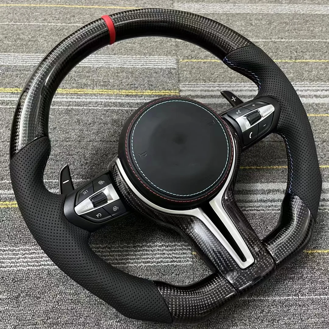 M Performance Leather Steering Wheel Fit For BMW F30 F32 F10 F20 F07 F01 E46 E60 E90 M3 M4 M5 M7 LED Carbon Fiber Steering Wheel